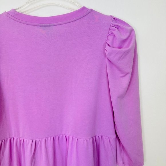Who What Wear Women's Dress Medium Purple Midi Half Length Sleeve Ruffle Hem New - Picture 6 of 12